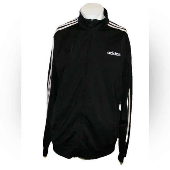 Adidas Men's Essentials 3-Stripes Black Tricot Track Jacket XL - Picture 1 of 5